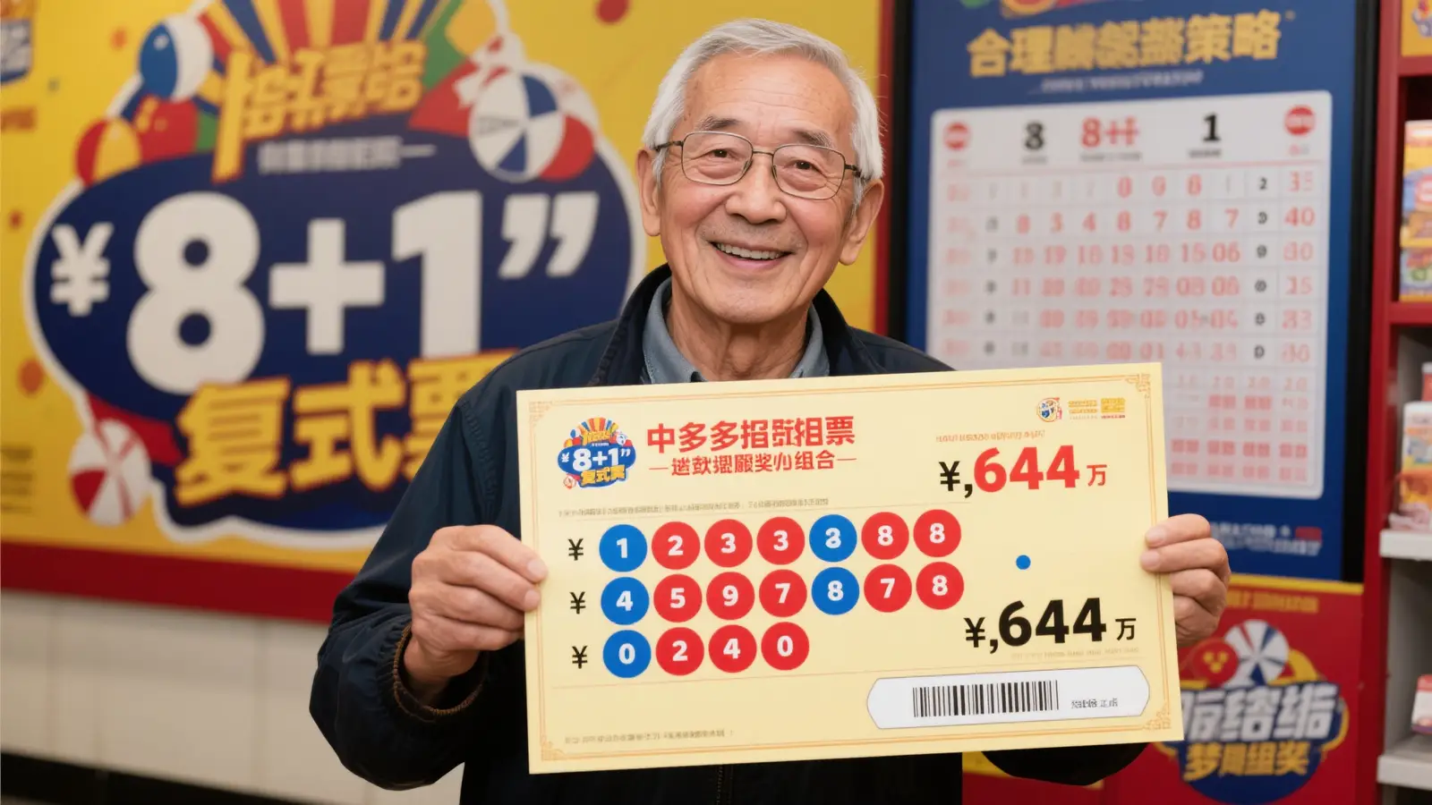 退休老人工人巧用8+1复式揽双色球644万，与老伴激动彻夜难眠